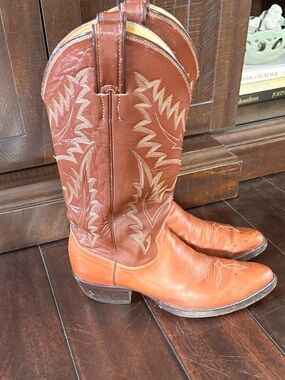 Justin Brown Leather Western Cowboy Boots